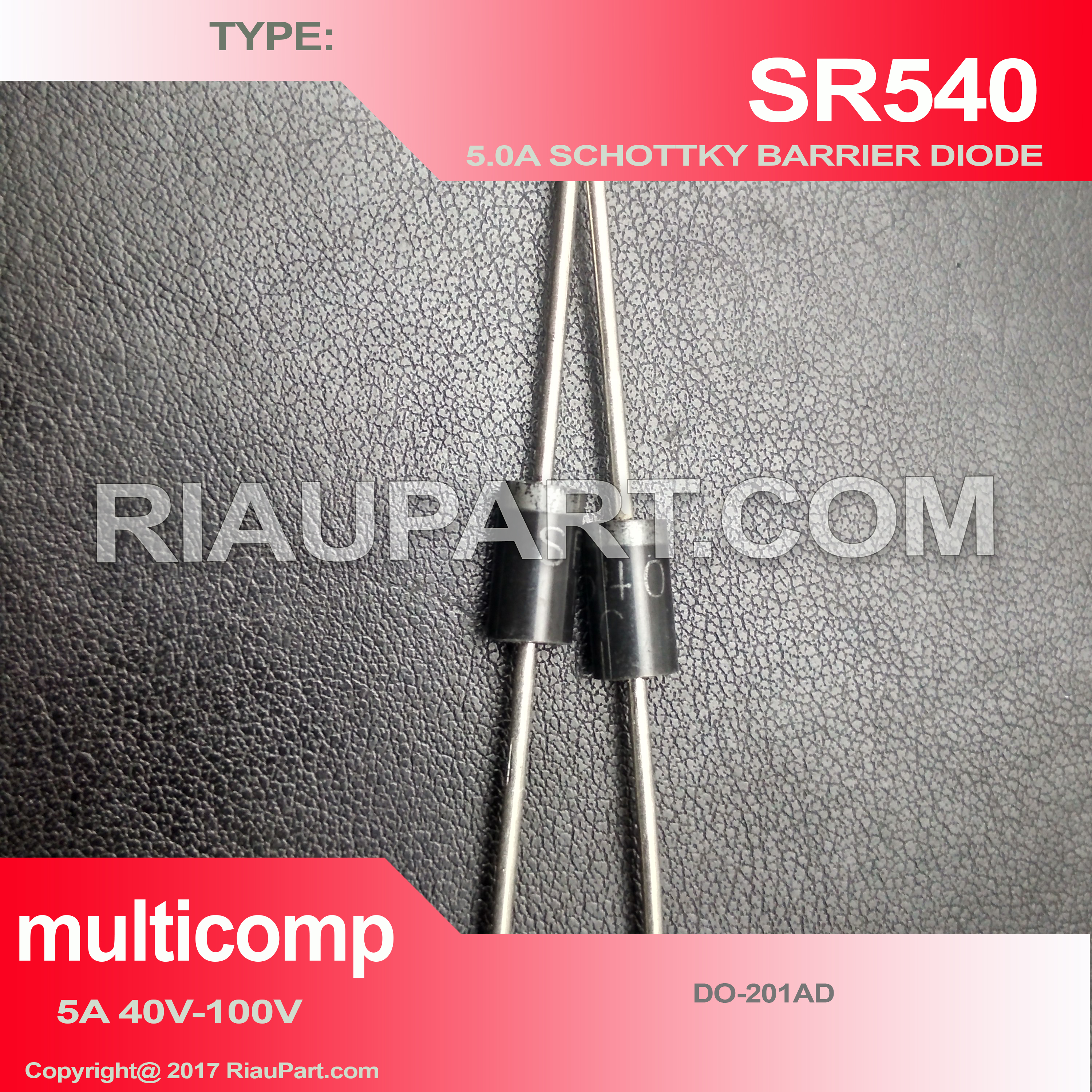 DIODA SR540 DIODE SCHOTTKY BARRIER 40V 5A