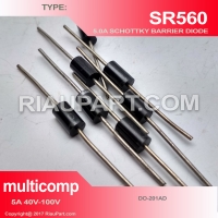 DIODA SR560 DIODE SCHOTTKY BARRIER 60V 5A