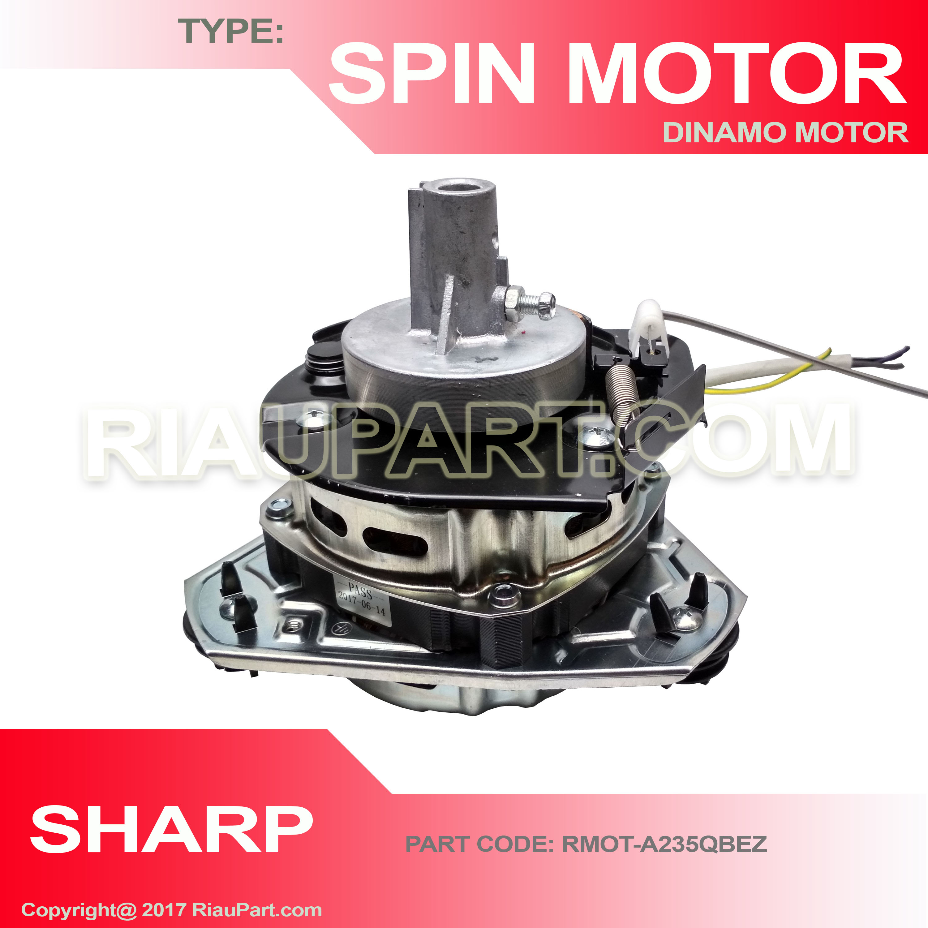 ORIGINAL SHARP MESIN CUCI DUA TABUNG MOTOR SPIN DINAMO PENGERING