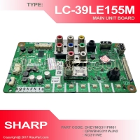 SHARP LC-39LE155M MAINBOARD MAIN UNIT PART CODE QPWBNG311WJN2 KG311WE