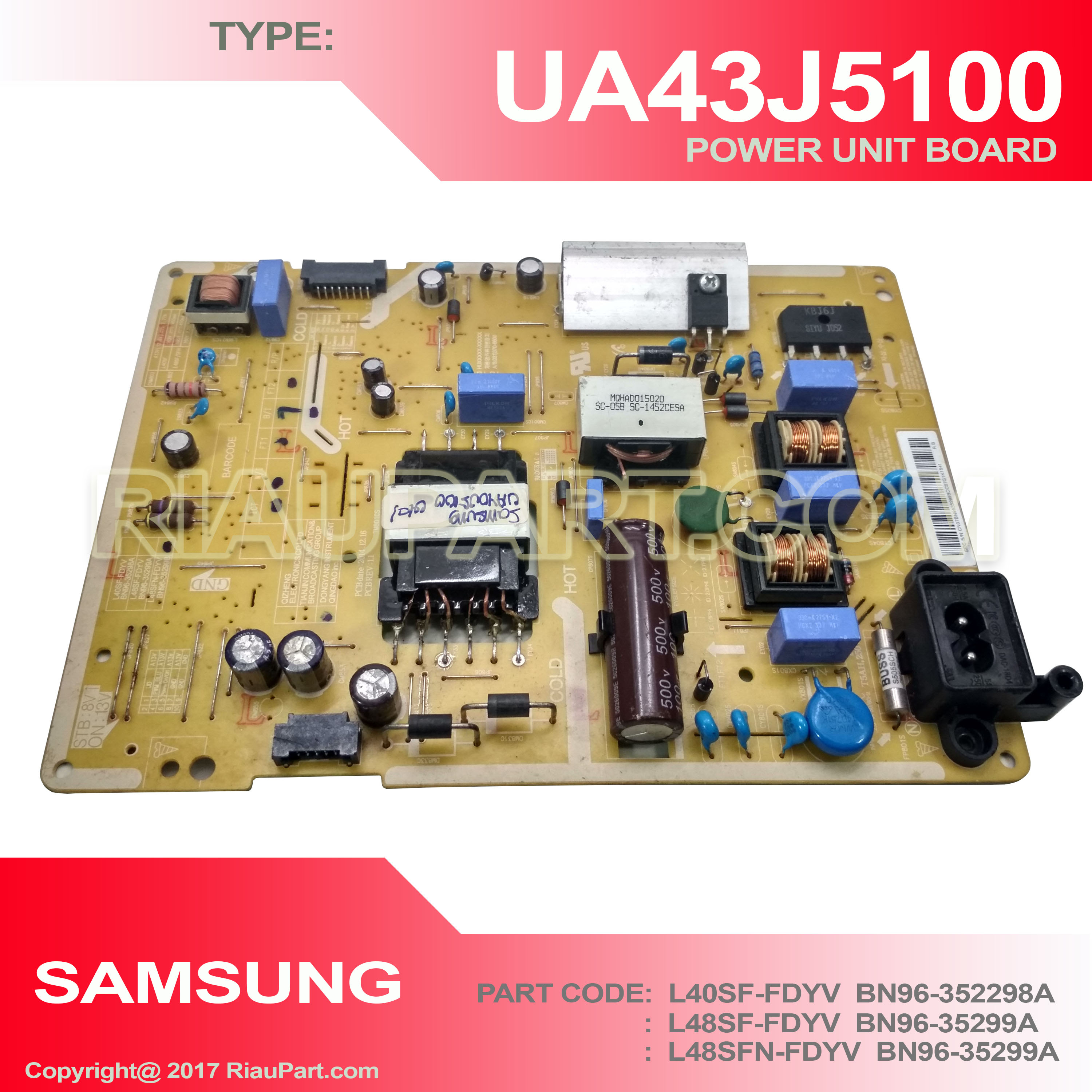 POWER SUPPLY SAMSUNG UA43J5100AKPXD UA43J5100AK UA43J5100 43J5100