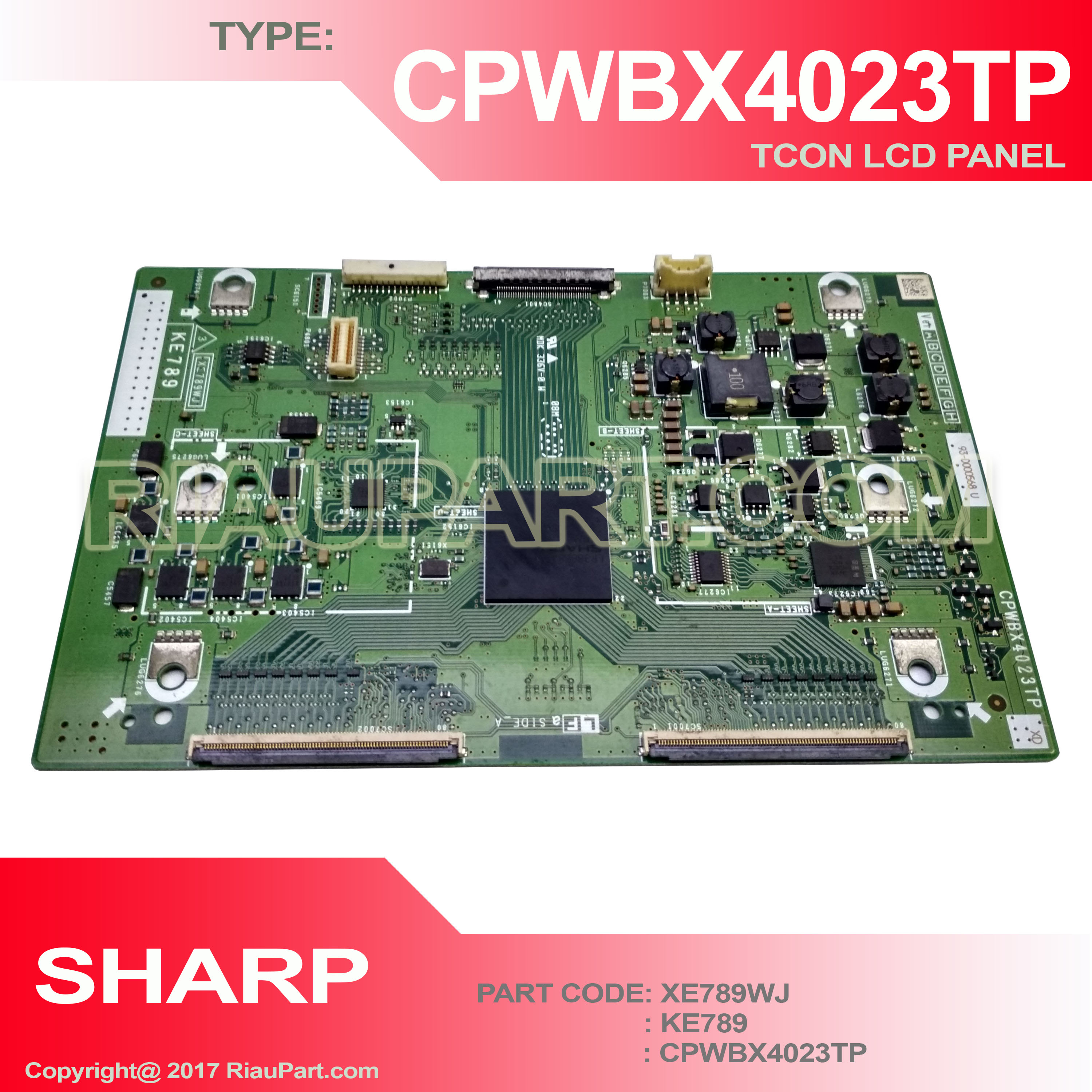 TCON LCD PANEL SHARP CODE CPWBX4023TP XE789WJ KE789
